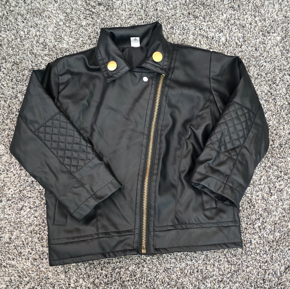Girls Faux Leather Jacket 2-3T